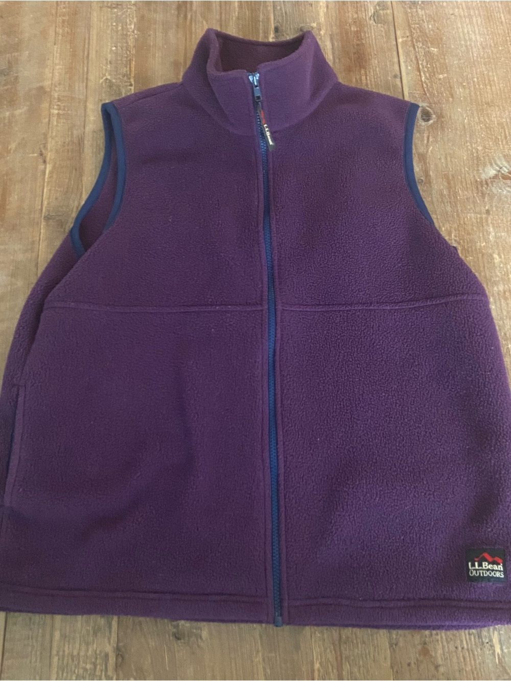 LL BEAN Vest Plum Purple Sleeveless Fleece Jacket Women’s Large